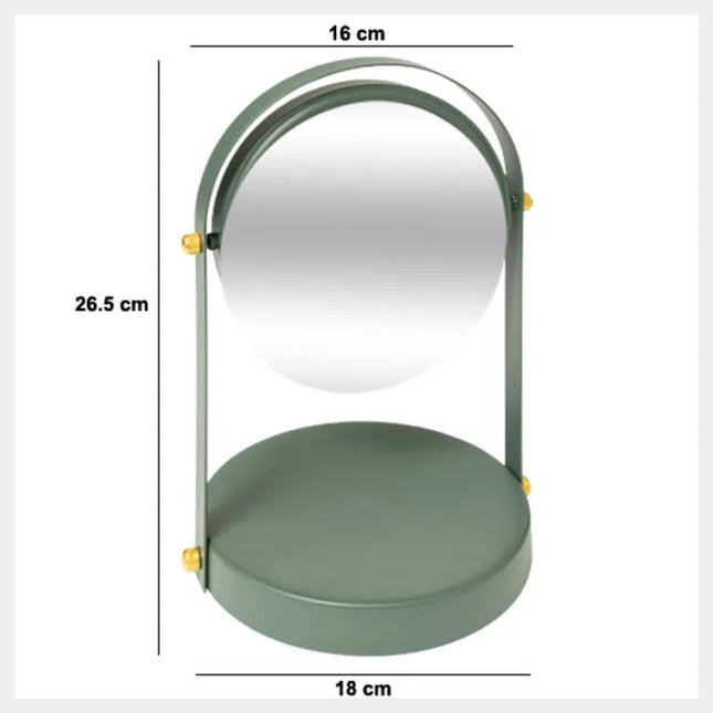 Espejo redondo giratorio verde "Duo" - 204910B