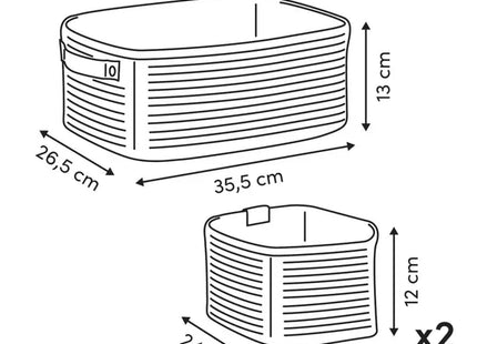Juego de 3 cestas para ficus "Duo" S - 204911B