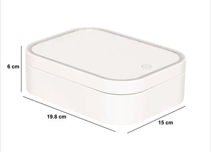 Caja organizadora con espejo iluminado, 19,8 cm de ancho - 204934