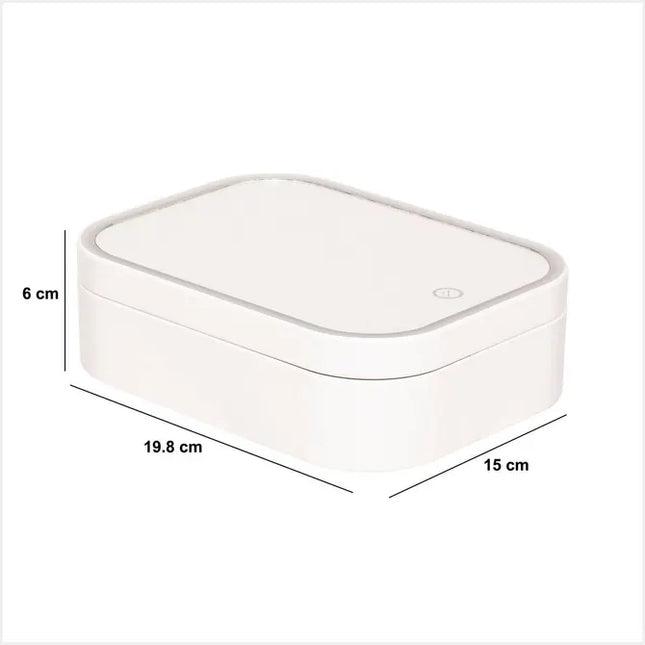 Caja organizadora con espejo iluminado, 19,8 cm de ancho - 204934