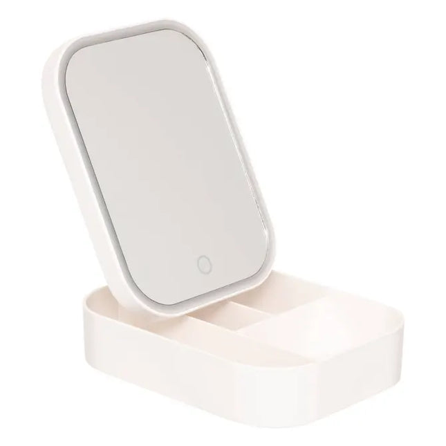 Caja organizadora con espejo iluminado, 19,8 cm de ancho - 204934