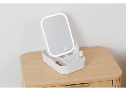 Caja organizadora con espejo iluminado, 19,8 cm de ancho - 204934
