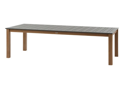 Mesa de jardín rectangular extensible "Miceira" color grafito y miel + 14 personas - 205082