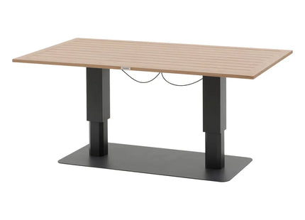 Mesa de jardín rectangular elevable SALIMIA Grafito y Miel - 205233A