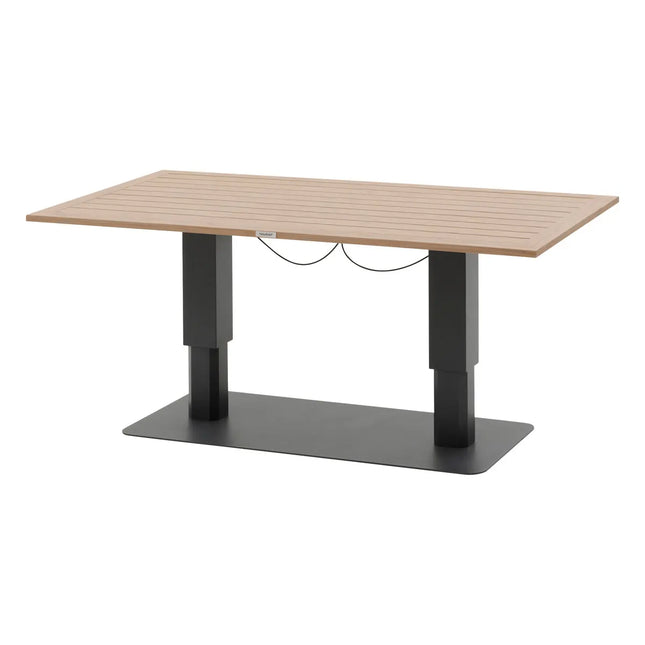 Mesa de jardín rectangular elevable SALIMIA Grafito y Miel - 205233A