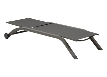 Tumbona "Jimani", antracita y grafito, 2 ruedas de aluminio y texalina -  205239A