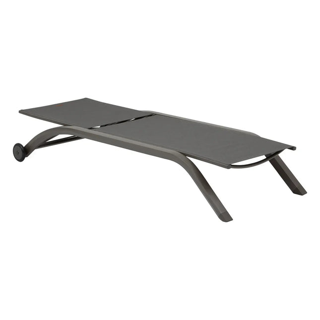 Tumbona "Jimani", antracita y grafito, 2 ruedas de aluminio y texalina -  205239A