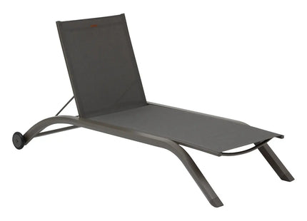 Tumbona "Jimani", antracita y grafito, 2 ruedas de aluminio y texalina -  205239A