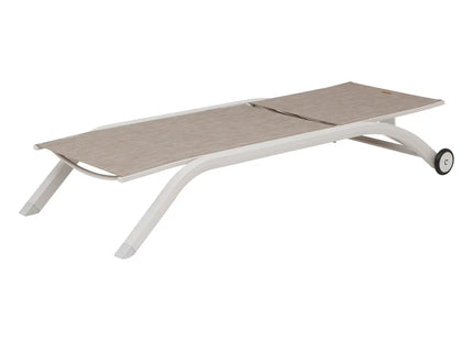 Tumbona "Jimani", cacao y avena , 2 ruedas de aluminio y texalina - 205239E