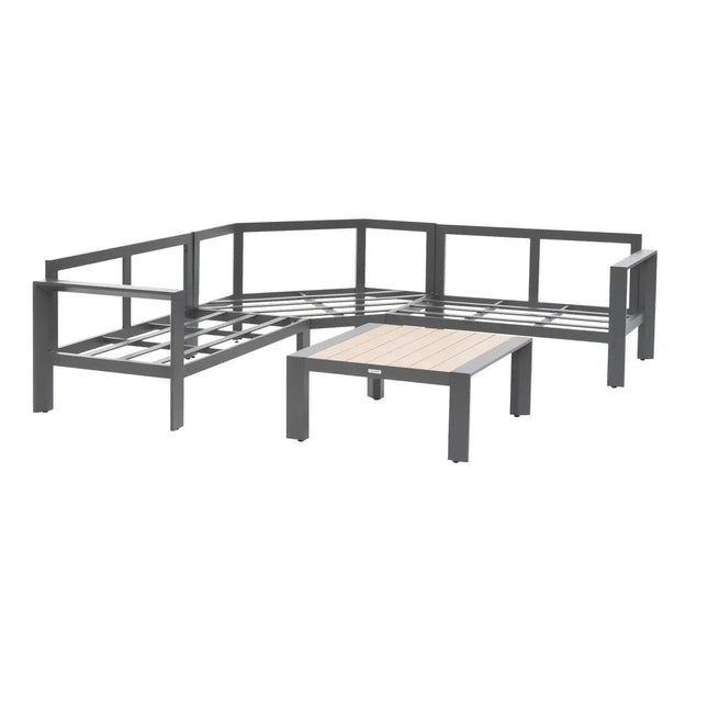 Salón de esquina de jardín ÉVASION Grafito & Honey 5 plazas  - 205240A