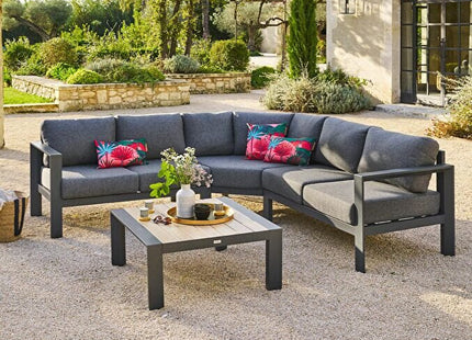 Salón de esquina de jardín ÉVASION Grafito & Honey 5 plazas  - 205240A