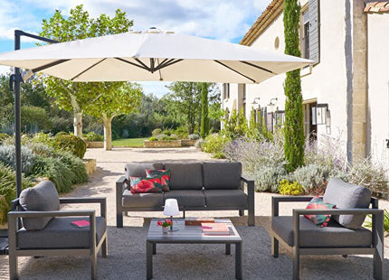 Salón de jardín ÉVASION Grafito & Honey 5 plazas - 205241A