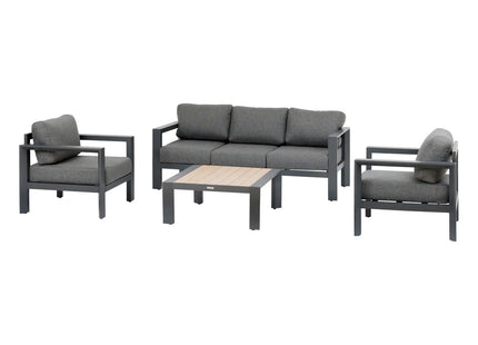 Salón de jardín ÉVASION Grafito & Honey 5 plazas - 205241A