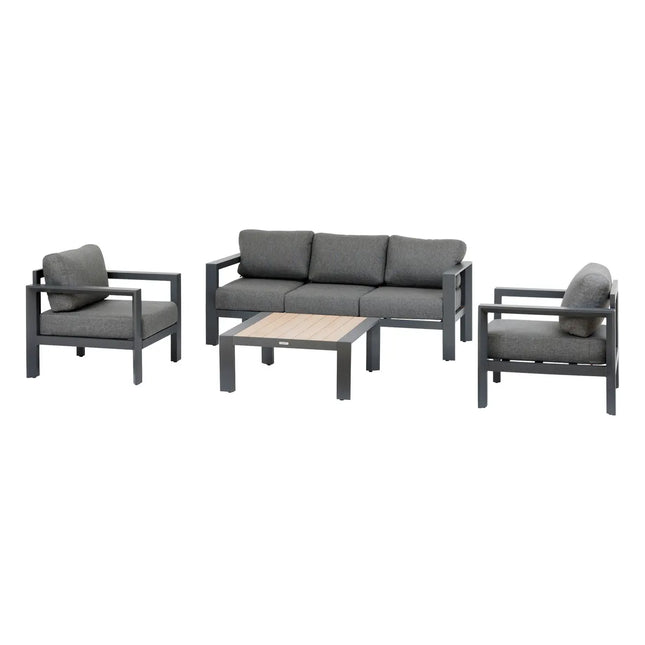 Salón de jardín ÉVASION Grafito & Honey 5 plazas - 205241A