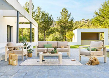 Salón de jardín ÉVASION Arcilla & Lino 5 plazas - 205241B