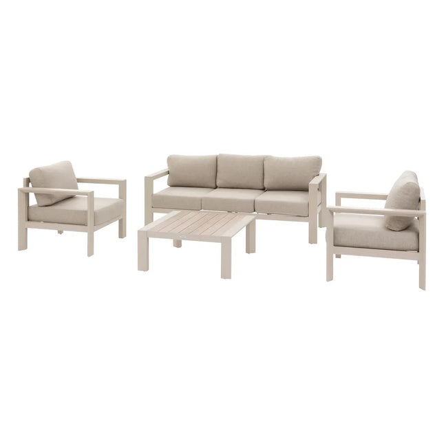 Salón de jardín ÉVASION Arcilla & Lino 5 plazas - 205241B