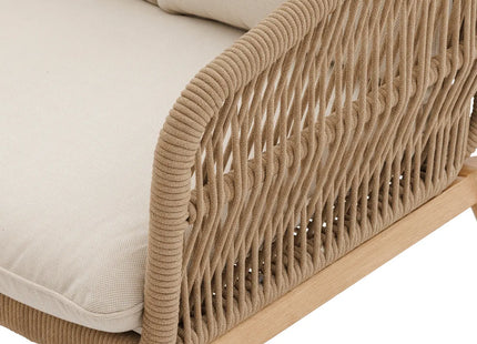 Salón de jardín "Orissa" de 5 plazas en poliéster y acero color taupé - 205253B