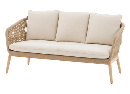 Salón de jardín "Orissa" de 5 plazas en poliéster y acero color taupé - 205253B