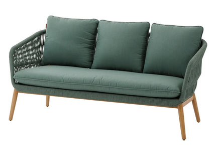 Salón de jardín "Orissa" de 5 plazas en poliéster y acero color verde oliva - 205253C