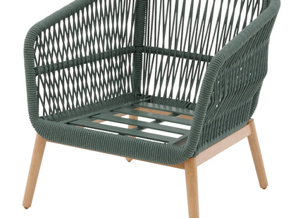 Salón de jardín "Orissa" de 5 plazas en poliéster y acero color verde oliva - 205253C