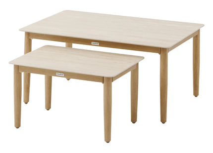 Salón de jardín "Orissa" de 5 plazas en poliéster y acero color taupé - 205253B