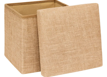 Puf de almacenaje "Mix 'n' Modul" en lona de yute 31x31cm - 205537