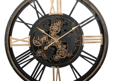 Reloj mecánico "Clark" de metal negro D110cm - 205613