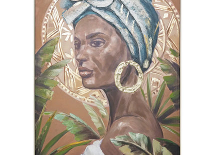 Cuadro pintado enmarcado "Macarena" marrón 122x92cm - 205655