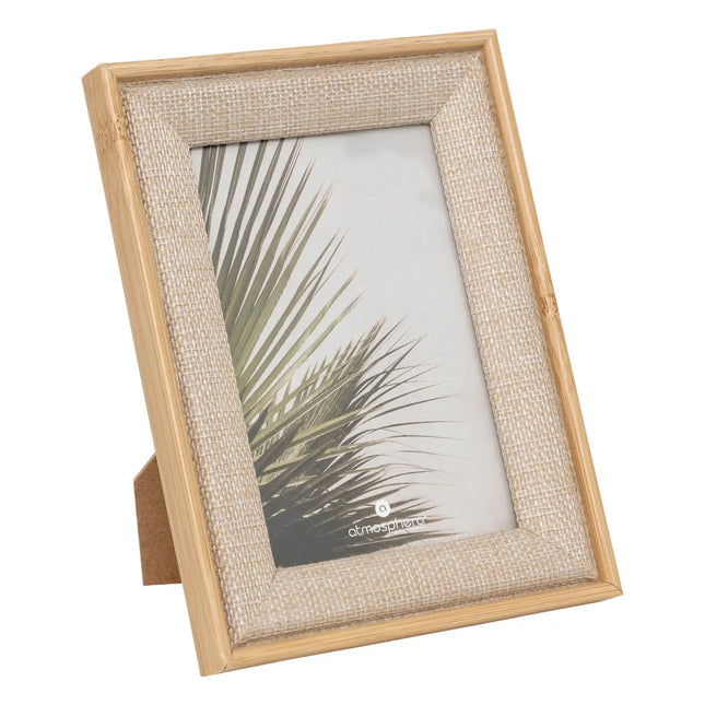 Porta retrato "Zera" de tela 10x15cm beige - 205708
