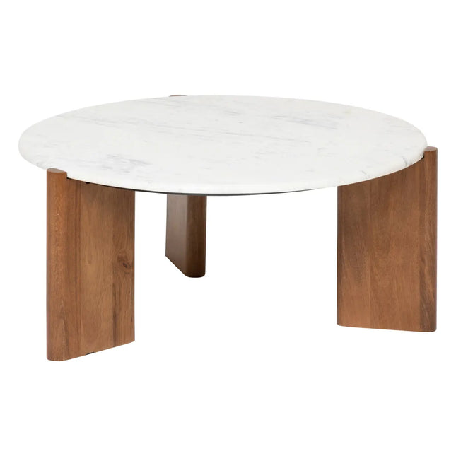 Mesa de centro "Nanda" mármol blanco, 91x 41cm - 205804
