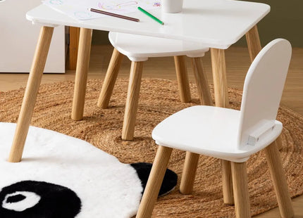 Conjunto infantil de 3 piezas de mesa y 2 sillas "Alex" blanco - 205805