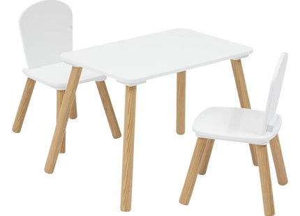 Conjunto infantil de 3 piezas de mesa y 2 sillas "Alex" blanco - 205805