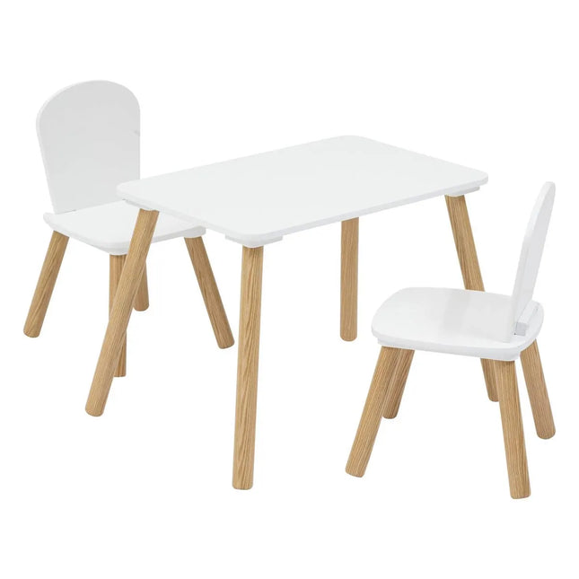 Conjunto infantil de 3 piezas de mesa y 2 sillas "Alex" blanco - 205805