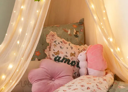 Almohada infantil  con forma de flor rosa "Amelia" de 38 cm de diámetro - 205807