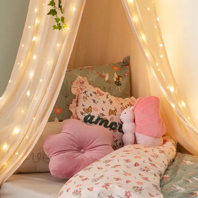 Almohada infantil  con forma de flor rosa "Amelia" de 38 cm de diámetro - 205807