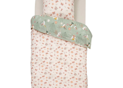 Set de cama infantil de 2 piezas con diseño de hadas "Abril" en algodón verde 140x200cm - 205817