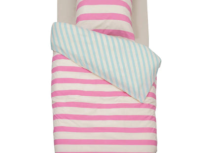 Set de cama infantil de 2 piezas "Azel" de algodón morado a rayas - 205862