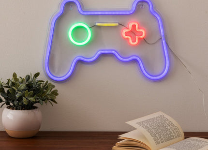 Tubo de neón LED de pared azul "Manette" L 41cm - 205957