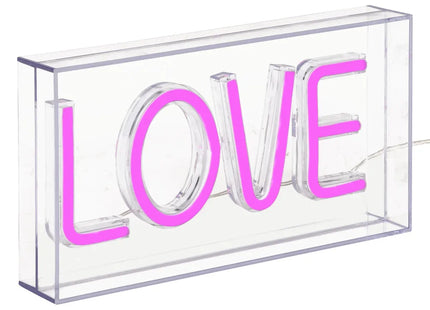 Tubo de neón LED rosa "Love" L23cm - 205961