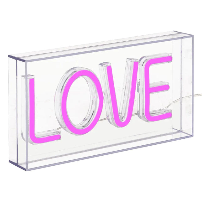 Tubo de neón LED rosa "Love" L23cm - 205961