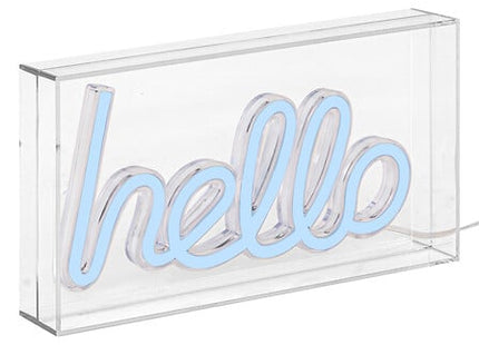 Tubo Neón LED "Hello" 23 x 4 x 12,5 cm azul - 205962