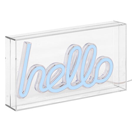 Tubo Neón LED "Hello" 23 x 4 x 12,5 cm azul - 205962