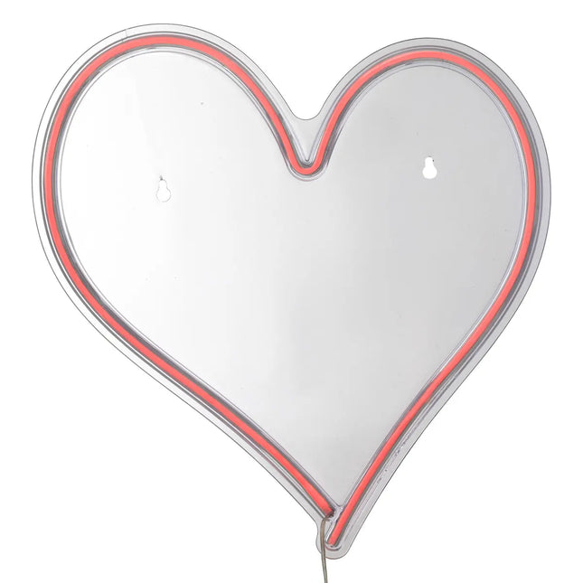 Tubo de neón LED de pared "Corazón" rojo L32cm - 205963