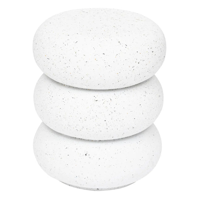 Mesa auxiliar "Stoneto" blanca 43x35x35cm - 206003B