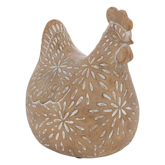 Estatuilla de gallina beige "Linda" A12cm - 206126