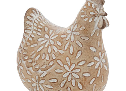 Estatuilla de gallina beige "Linda" A20cm - 206127