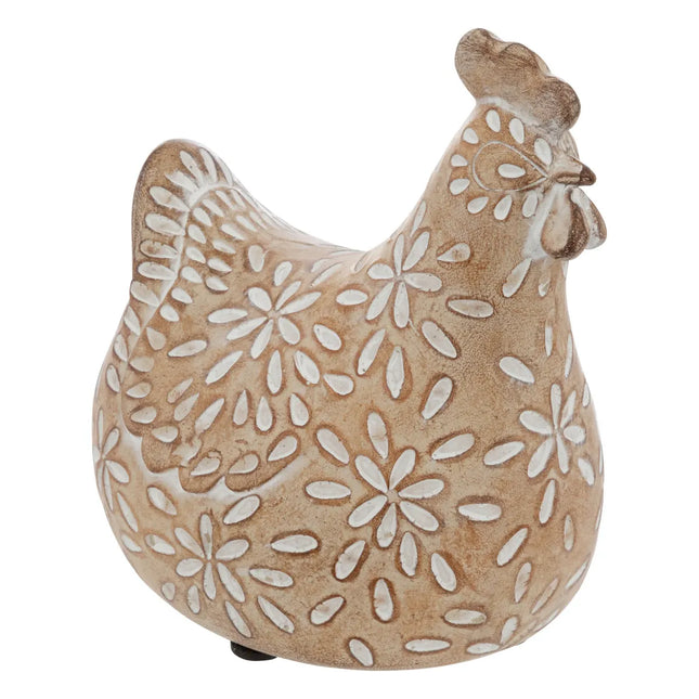 Estatuilla de gallina beige "Linda" A20cm - 206127