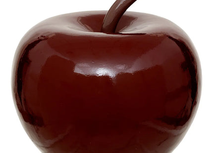 Manzana decorativa "Glossy" de resina rojo rubí D26cm - 206136