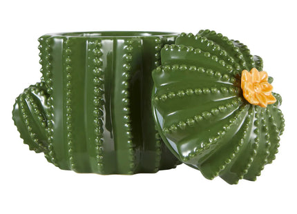 Caja decorativa "Yuca" cerámica verde A16cm - 206147