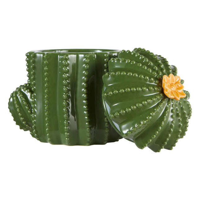 Caja decorativa "Yuca" cerámica verde A16cm - 206147